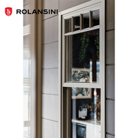 Ventanas de Guillotina Dobles para Casa Móvil Rolansini, Ventanas Antitormentas Superiores, Estilo Australiano, Color Negro, Ventanas AS2047
