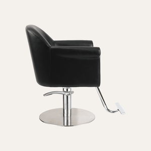 Fauteuil de Barbier Moderne Noir Style Baignoire avec Base Hydraulique Ronde Chromée et Coussin Amovible – Chaise de Coiffure Professionnelle pour Salon - Product Image 5