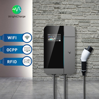 Cargador de Pared Inteligente para Vehículos Eléctricos Tipo 1/Tipo 2/GBT de 22 kW con IP65 DLB OCPP RFID WiFi para Uso en Estacionamientos Públicos WrightCharge