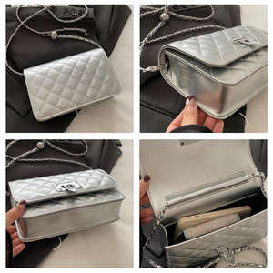 New women's classic single strap shoulder <b>bag</b>, fragrant and fashionable polyester button closure crossbody <b>bag</b> - Product Image 5