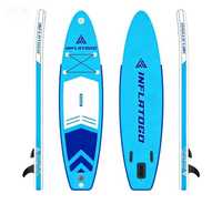 Planche de paddle gonflable (SUP) InflaToGo 11'6" tout usage 10'6" x 32" x 6" en PVC avec 3 ailerons, pompe manuelle, leash et kit de réparation