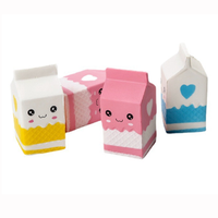 Cadeau promotionnel écologique amusant en mousse PU anti-stress en forme de lait, boule anti-stress à presser