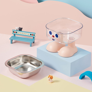 ชามอาหารสัตว์เลี้ยงสแตนเลสพร้อมขาตั้งกันลื่น ป้องกันการหก สำหรับแมวและสุนัข ใส่อาหารและน้ำ - Product Image 4