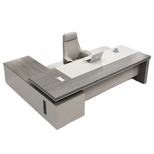 Scrivania Direzionale Moderna a Forma di I Certificata E1, Scrivania di Lusso in Legno Massello per CEO, <span class=keywords><strong>Arredamento</strong></span> per <span class=keywords><strong>Ufficio</strong></span> Dirigenziale - Product Image 1