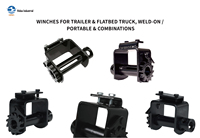 Treuil combiné portable sous châssis avec 2 vis de réglage, en acier noirci, conforme aux normes ASME B30.9 DOT, pour remorques et camions à plateau