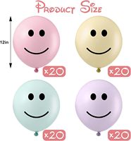 Ballons visage souriant best-seller pour fêtes d'anniversaire d'enfants, grands ballons en latex pastel macaron en vrac pour enfants