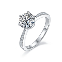 <strong>Best</strong> <strong>Selling</strong> Bling-Bling Carat Moissanite Diamond Ring 18k Plated 925 Silver Moissanite Ring 1.5 Carats for Female Gift <strong>Jewelry</strong>