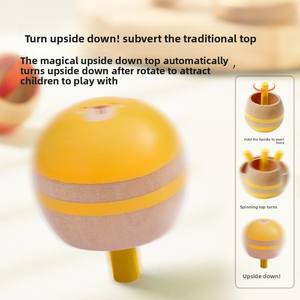 Mideer Multicolor Small Spinning Top <span class=keywords><strong>Mini</strong></span> Manual Handstand Juguete de madera para niños Kindergarten Rotating Spinning Top - Product Image 2