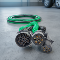 Conector de Remolque Personalizado de 15 Pines EBS 24V, Cable de Alimentación para Remolque de Alta Resistencia, Cable en Espiral con Enchufe, Nuevo, Negro y Verde