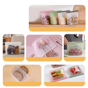 Sacs de conservation en silicone de qualité alimentaire, haute transparence, double <span class=keywords><strong>fermeture</strong></span>, design à <span class=keywords><strong>tirette</strong></span>, réutilisables, étanches, hermétiques, prix usine - Product Image 4