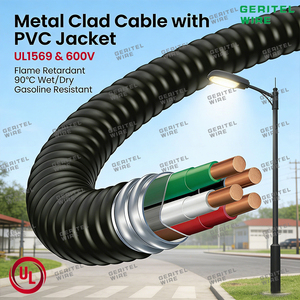 Cable MC Geritel de Cobre Puro Armado, Conductor Sólido y Trenzado, Revestimiento de PVC, 600V, 3-5 Núcleos, para Estándares de Minería 90C - Product Image 4