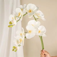 LUIY-Hochwertige 7-Köpfige Große Phalaenopsis Silikon-Baumwoll-Simulationsorchidee für Hochzeit Heimdekoration Konditorei Backwaren