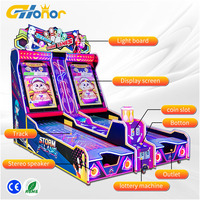 Machine de bowling d'arcade à double piste de haute qualité, à monnayeur, pour 2 joueurs, jeu vidéo de bowling avec écran HD et distribution de tickets pour FEC