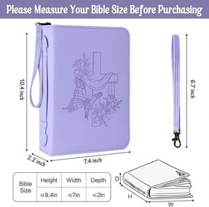 BSCI Amazing Deal on a Bible Cover <b>Carrying</b> <b>Case</b> Protective Bible Bag for Church with Front Pocket and Handle - Product Image 4