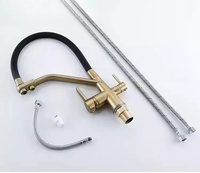 Robinet de cuisine 3 voies NES-HS642 avec filtre à eau, douchette extractible, mitigeur chaud/froid à double poignée pour évier de cuisine