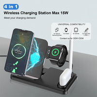 Support de chargeur sans fil pliable intelligent Schitec 3 en 1 Station de charge rapide 10W pour iPhone AirPods IWatch Port USB utilisation des écouteurs