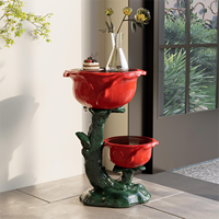 Table d'appoint sculpturale à double rose |   Table basse artistique en gros pour salon et chevet