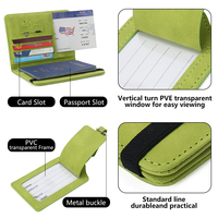 Porte-passeport et étiquette de bagage ensemble en cuir Pu étui à passeport couverture portefeuille luxe mince voyage porte-passeport pour hommes femmes