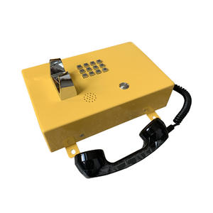 Téléphone mural d'urgence jaune <span class=keywords><strong>IP</strong></span>/ analogique avec cordon, conçu pour les gares ferroviaires et les aéroports - Product Image 4