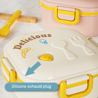 Boîte à bento de pique-nique de dessin animé mignon compartiment à lunch portable pour micro-ondes fourchette cuillère école nourriture fraîche mallette de rangement enfant
