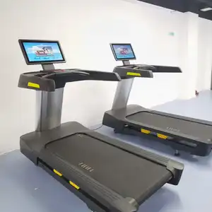 Mesin Lari Layar LED Monitor Besar Populer Treadmill Melengkung Peralatan Olahraga Kardio Treadmill Komersial