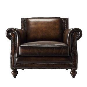 Juego de Sofás de Cuero de <span class=keywords><strong>Estilo</strong></span> Americano y Europeo para Sala de Estar, Hogar, <span class=keywords><strong>Restaurante</strong></span>, Muebles de Interior, Sofá de Esquina de Madera y Cuero - Product Image 5
