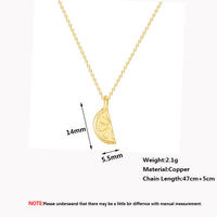 Colliers fantaisie pour femmes plaqués or et argent, bijoux d'été mignons en forme de fruit orange, pendentifs tranches de citron, cadeaux pour filles