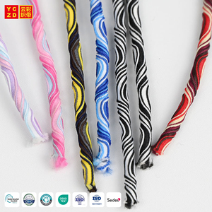 工場OEM ODM 3MM 4MM伸縮性丸紐 カラフルポリエステル弾性コード ロゴカスタム ドローストリング パーカーアパレル用 - Product Image 1