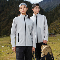 Chaqueta Softshell Impermeable Delgada con Cremallera y Logotipo Personalizado para Hombre, Cortavientos, Transpirable, Ropa de Trabajo, Deporte al Aire Libre, Forro Polar Térmico para Senderismo