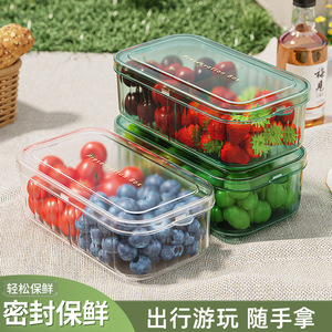 Airtight Food Storage <b>Box</b> Set Rectangle Clip On Lid Transparent For Vegetables Fruits Refrigerator Use - Product Image 5