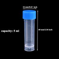 2ml 5ML laboratorio graduado plástico congelado tubos de ensayo con tapa de rosca