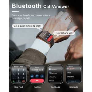 Benio นาฬิกาอัจฉริยะสำหรับผู้ชาย Q18 2.04 \ "AMOLED หน้าจอโค้งอัตราการเต้นของหัวใจการนอนหลับ SpO2การติดตามคำตอบ/โทรออกสำหรับบลูทูธ SDK - Product Image 2