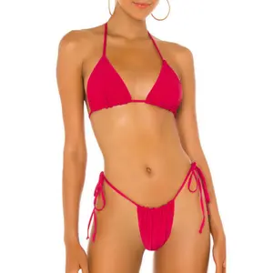2021 confortevole A due Pezzi Pantaloni A Vita Bassa Sexy Costumi Da Bagno Hot Sexy Girl Bikini a Triangolo Per La Spiaggia