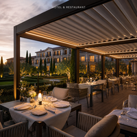 Aluminium-Lamellenpergola mit Motorisiertem Verstellbarem Dach für Terrasse, Balkon, Wasserdichter Garten-Pavillon, UV-Beständig und Pulverbeschichtet