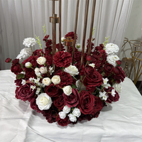 IFG Gros Artificielle Bourgogne Roses Candélabres Centres De Table Fleurs pour Décoration De Table De Mariage