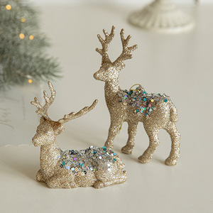 Adornos navideños Regalo de Navidad Decoración de alce dorado brillante Adornos colgantes de Navidad Decoraciones navideñas <span class=keywords><strong>para</strong></span> decoración de Año Nuevo - Product Image 4