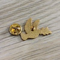 Broche Colombe Blanche avec Branche d'Olivier, Épinglette en Émail Symbole de Paix
