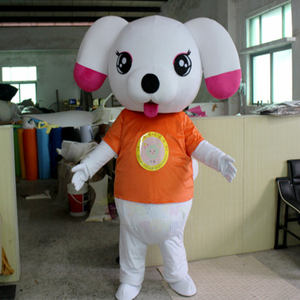 Adorable Costume de Mascotte Chien Blanc en Peluche Douce, Idéal pour <span class=keywords><strong>les</strong></span> Événements Enfants, Parcs d'Attractions et Promotions de Marques - Product Image 1