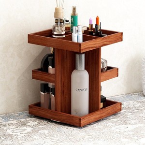 Cosmetic Storage <b>Box</b> Solid Wood 4 In 1 <b>Makeup</b> Organizer Jewelry Skincare Holder Desktop Rack - Product Image 2