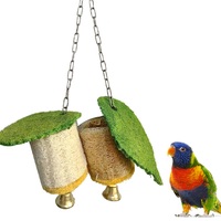 Nouveau jouet écologique pour oiseaux en loofah, mangeoire naturelle pour perroquets, nettoyage des dents, mangeoire suspendue pour cage à oiseaux