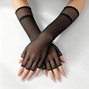 Gants d'été pour femmes HZS-26010, en maille filet, mitaines à doigts complets, gants de mariée en dentelle tendance pour filles - Product Image 3
