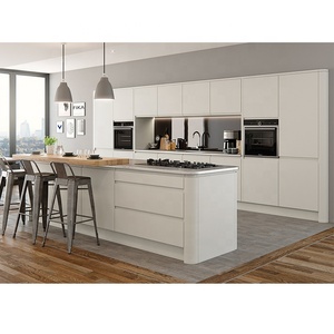 Trlife custom gray modern kitchen cabinet wooden countertop built-in laminate wall kitchen cabinet
