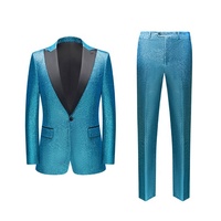 Groothandel Mannen Fabriek Luxe Blue Party Blazers Single Breasted Wedding 2 Delige Pakken