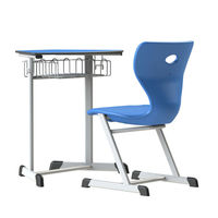Ensemble chaise et bureau scolaire moderne, confortable et durable en métal et bois, 1 tiroir, pour la maison, le bureau ou la salle de classe, garantie 5 ans