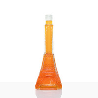 Bouteille en verre vide de haute qualité, forme Tour Eiffel unique, pour spiritueux, vodka, brandy, avec bouchon, 500ml, 700ml, 750ml
