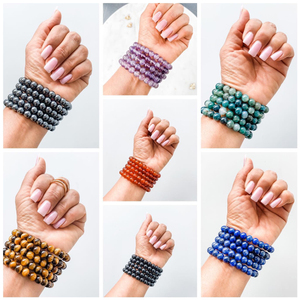 Bracelet en perles de cristal rondes unisexe, 6mm 8mm, perles de guérison, Reiki, Bracelets à énergie élastique - Product Image 4