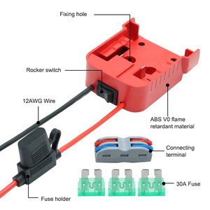 Adaptador de batería de rueda eléctrica de 30 amperios y 12AWG, batería M18 de iones de litio, enchufe de 2 pines con adaptador de fusible - Product Image 3