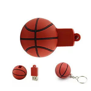 批发定制标志PVC形状篮球32gb闪存u盘USB2.0 usb 3.0 u盘