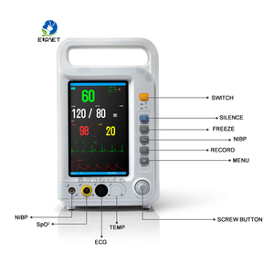 EUR VET Multiparameter-Patientenmonitor 7-Zoll TFT EKG SPO2 NIBP RESP TEMP PR für Erwachsene, Kinder und Neugeborene mit Eingebauter Batterie - Product Image 2
