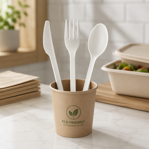 바이오폴리 생분해성 PLA 일회용 수저 세트 플라스틱 스푼 <span class=keywords><strong>포크</strong></span> 나이프 키트 - Product Image 6